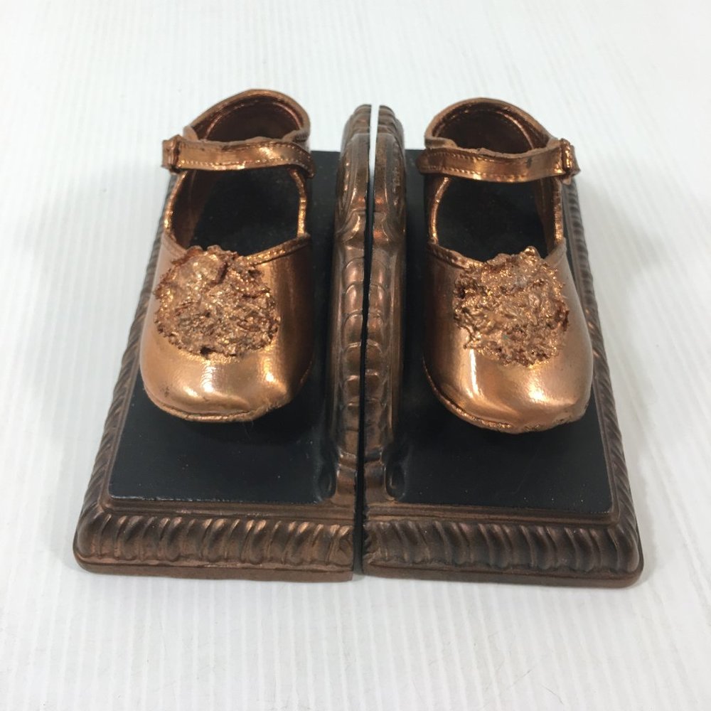 Bronze‎ Baby Shoe Bookends Unique Nursery Shabby Cottage Decor Copper